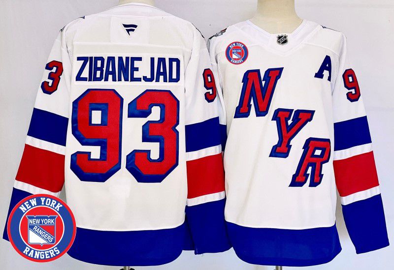 Men New York Rangers #93 Zibanejad White Fanatics 2025 NHL Jersey style 4->new york rangers->NHL Jersey